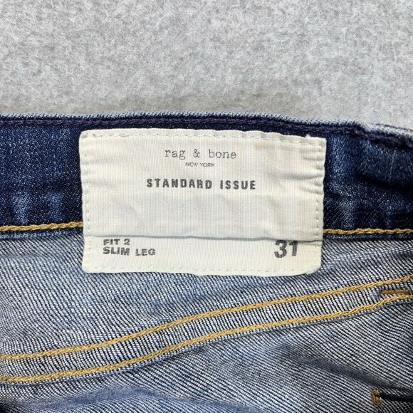 Rag & Bone Fit 2 Slim Leg Jeans Men’s 31 Standard Issue Wash M1223K510 - Picture 3 of 14